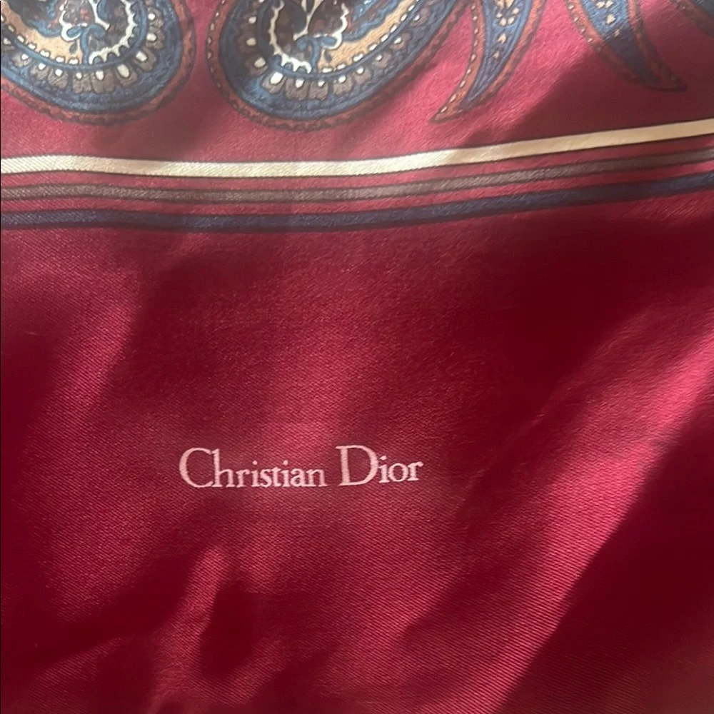Christian Dior Red Paisley Scarf VINTAGE